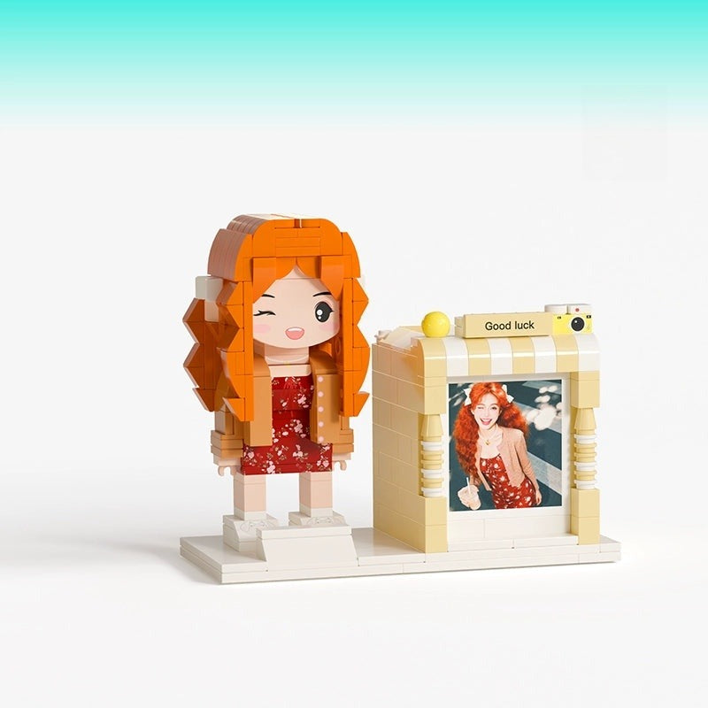 WOWLIDAY Creative Pen Holder Photo Building Blocks Custom Portrait Practical Ornament Gift for Friends and Colleagues Birthday Gifts