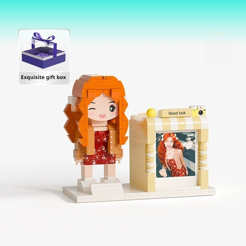 WOWLIDAY Creative Pen Holder Photo Building Blocks Custom Portrait Practical Ornament Gift for Friends and Colleagues Birthday Gifts
