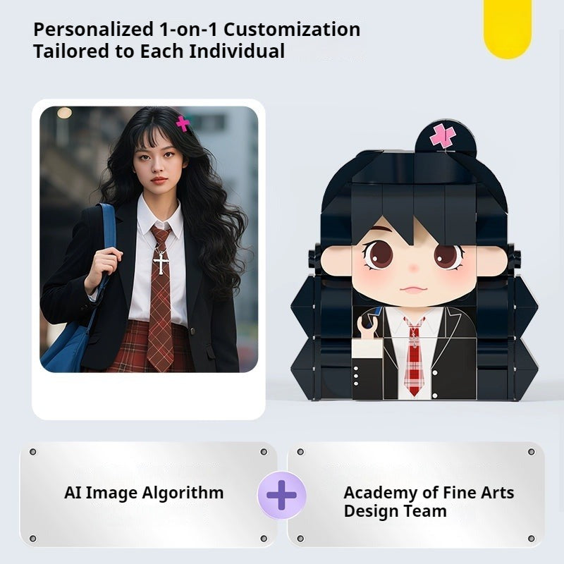 WOWLIDAY Christmas DIY Refrigerator Sticker Photo Customization Building Blocks Creative Birthday Gift Commemorative Day Gift