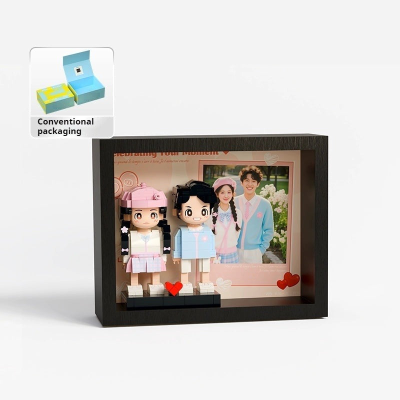 WOWLIDAY Photo Frame Christmas Photo Customization Portrait Building Blocks Couple Birthday DIY Handmade Gift for Girlfriend