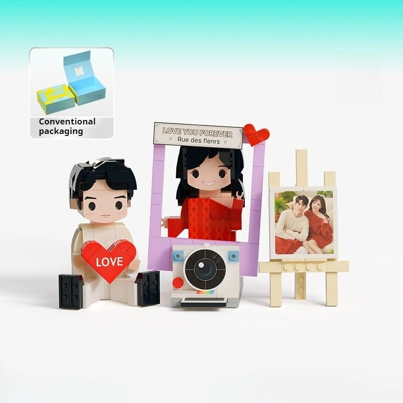 WOWLIDAY Couple Photo Customization Building Blocks Love Wedding Anniversary Birthday Gift