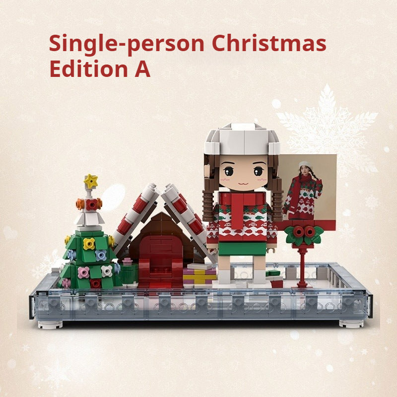 WOWLIDAY Christmas Photo Making Portrait, Building Blocks, Figurines, Couple Souvenirs