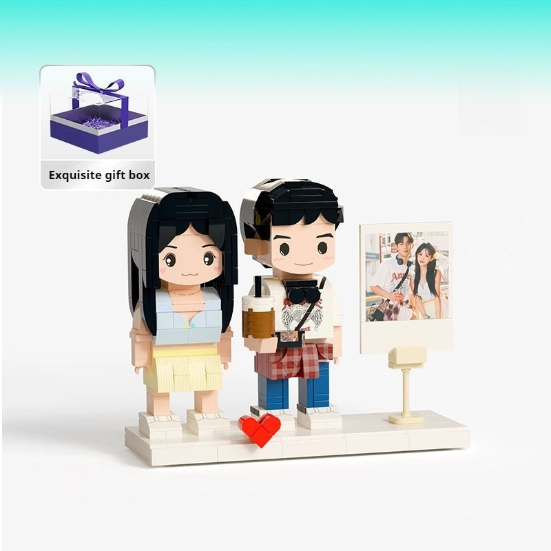 WOWLIDAY Photo Building Block Customization Portrait Christmas Gift for Couples DIY Handmade Birthday Gift