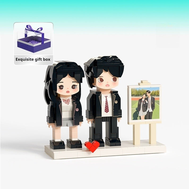 WOWLIDAY Photo Building Block Customization Portrait Christmas Gift for Couples DIY Handmade Birthday Gift
