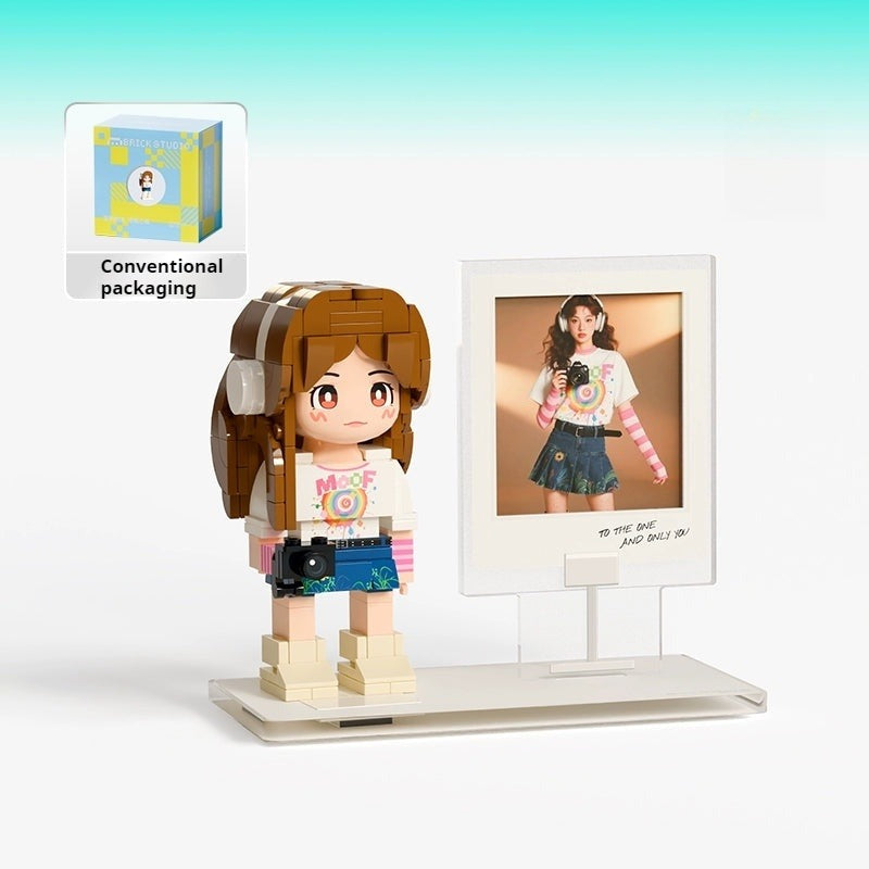 WOWLIDAY Photo Customization Portrait Building Block Birthday Gift Ornament Commemorative Toy Figurine