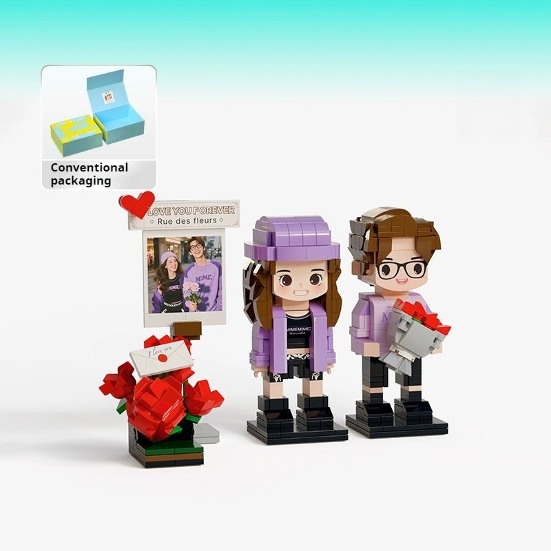 WOWLIDAY Couple Photo Customization Building Blocks Love Wedding Anniversary Birthday Gift