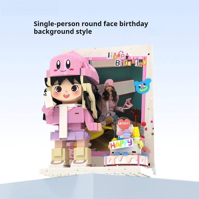 WOWLIDAY DIY Handmade Trendy Play Customized Building Blocks Portrait Ornament Birthday Gift for Best Friends