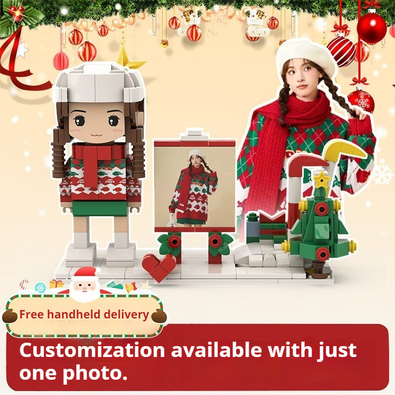 WOWLIDAY Christmas Photo Making Portrait, Building Blocks, Figurines, Couple Souvenirs