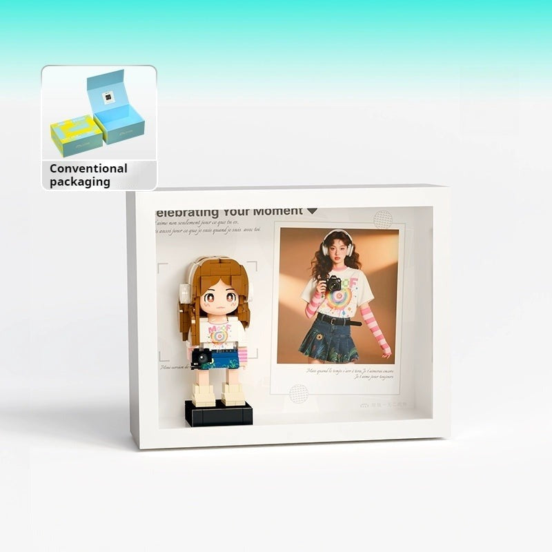 WOWLIDAY DIY Handmade Gift Photo Customization Building Block Portrait Handmade Couple Ornament Birthday Gift