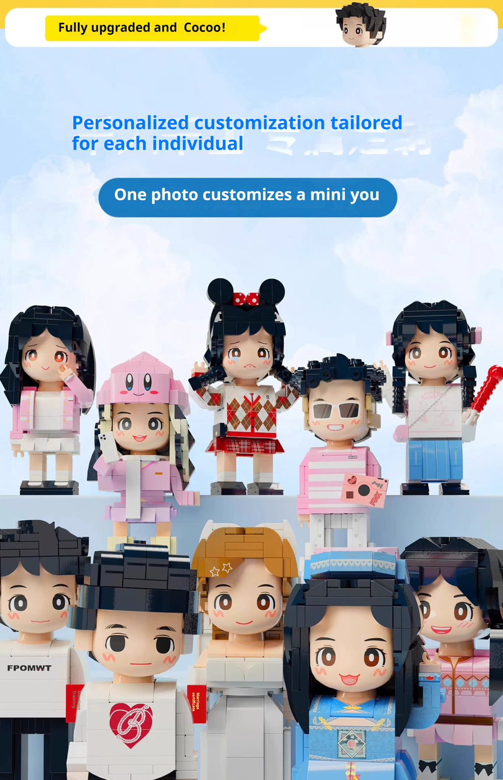 WOWLIDAY DIY Handmade Gift Photo Customization Building Block Portrait Handmade Couple Ornament Birthday Gift