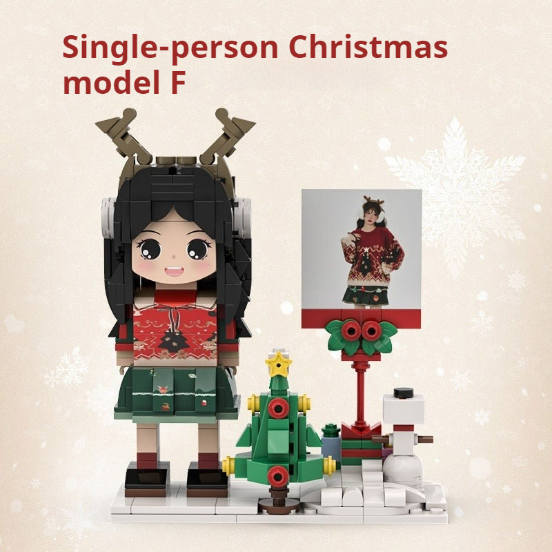 WOWLIDAY Christmas Photo Making Portrait, Building Blocks, Figurines, Couple Souvenirs