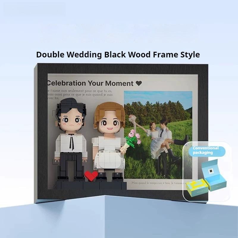 WOWLIDAY Photo Frame Christmas Photo Customization Portrait Building Blocks Couple Birthday DIY Handmade Gift for Girlfriend