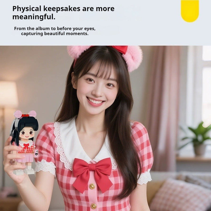 WOWLIDAY Giving Boyfriend a Birthday Gift, Photo Customization, Building Blocks, Portrait Doll, Handmade, Romantic and Heartwarming Gift