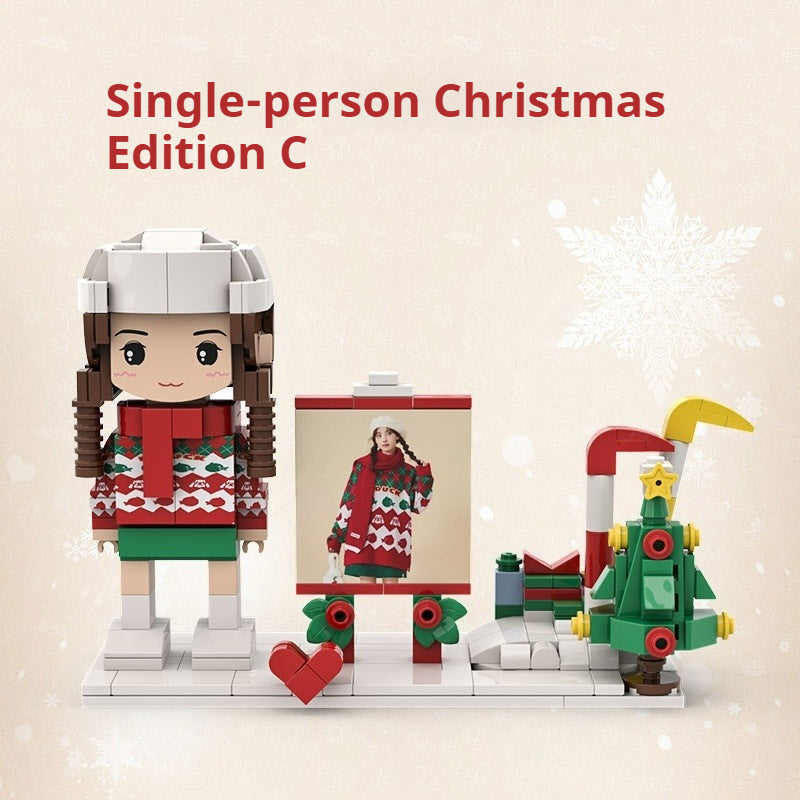 WOWLIDAY Christmas Photo Making Portrait, Building Blocks, Figurines, Couple Souvenirs