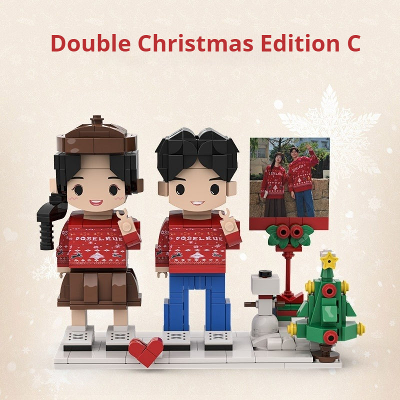 WOWLIDAY Christmas Photo Making Portrait, Building Blocks, Figurines, Couple Souvenirs