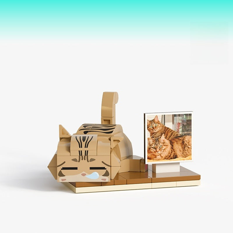 WOWLIDAY Photo Customization Pet Cat Trendy Toy Building Block DIY Creative Figurine Gift