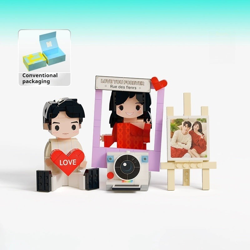 WOWLIDAY Couple Photo Customization Building Blocks Love Wedding Anniversary Birthday Gift