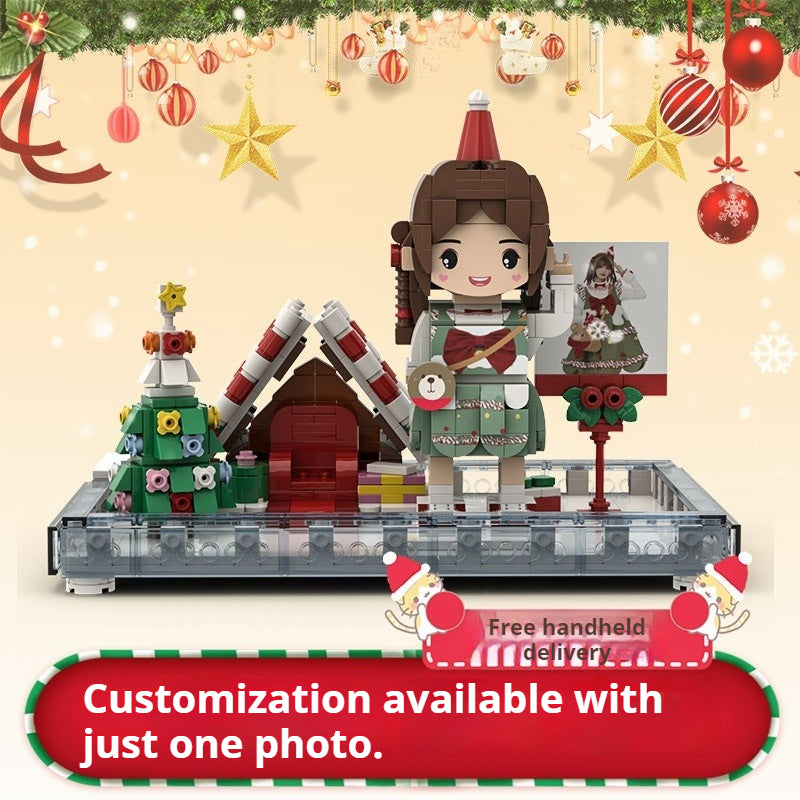 WOWLIDAY Christmas Photo Making Portrait, Building Blocks, Figurines, Couple Souvenirs