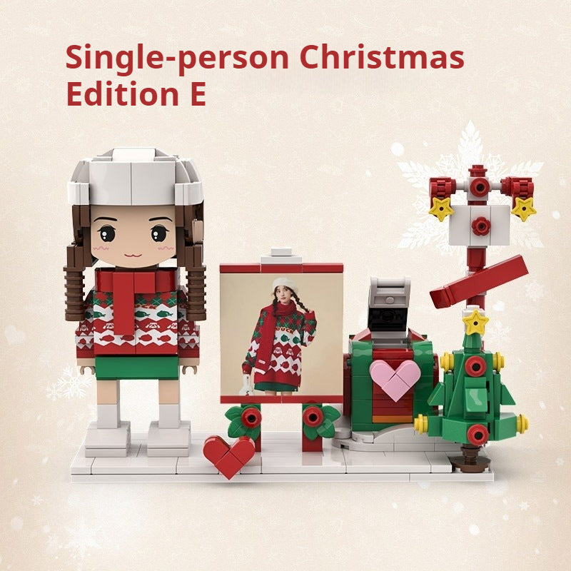 WOWLIDAY Christmas Photo Making Portrait, Building Blocks, Figurines, Couple Souvenirs