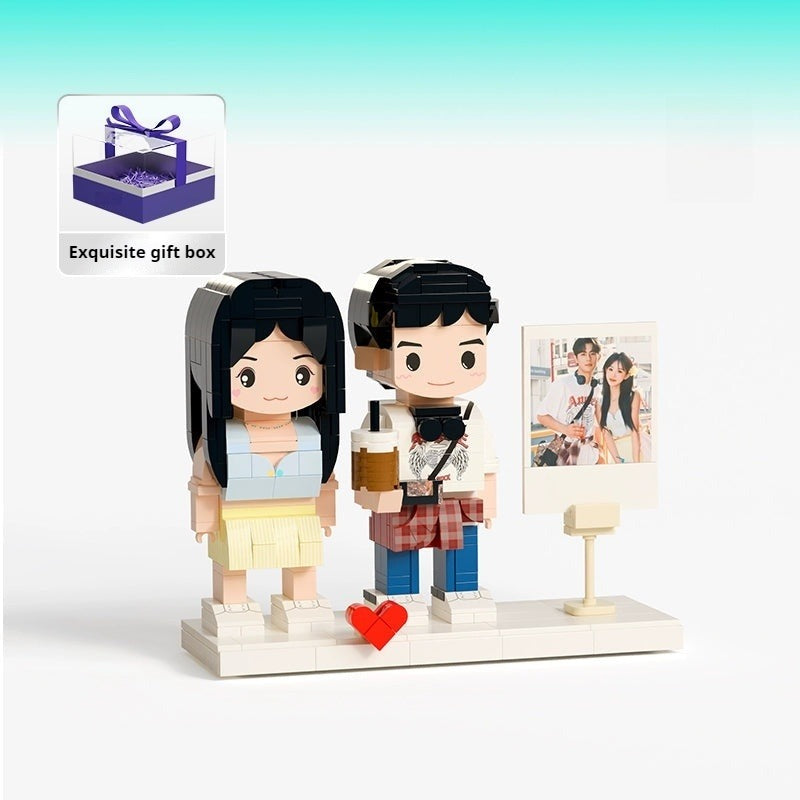 WOWLIDAY Photo Building Block Customization Portrait Christmas Gift for Couples DIY Handmade Birthday Gift
