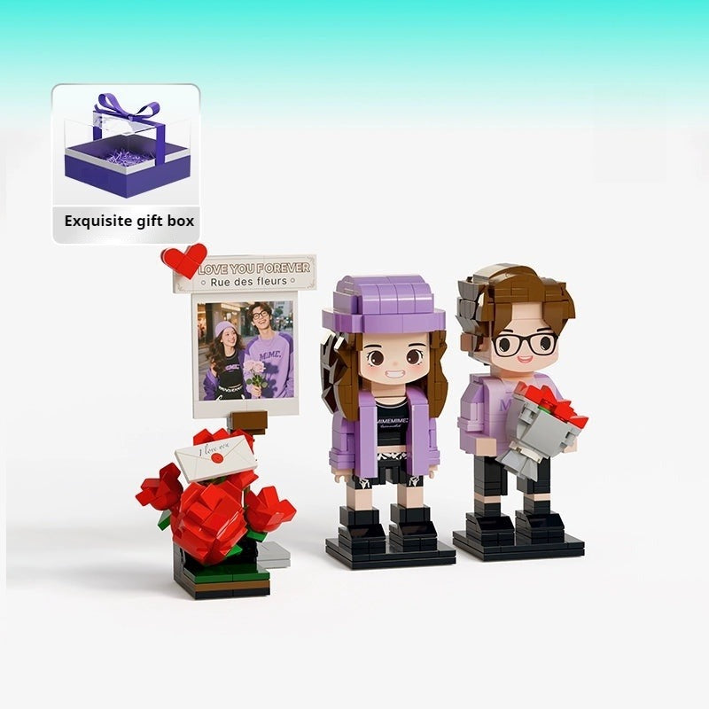 WOWLIDAY Couple Photo Customization Building Blocks Love Wedding Anniversary Birthday Gift