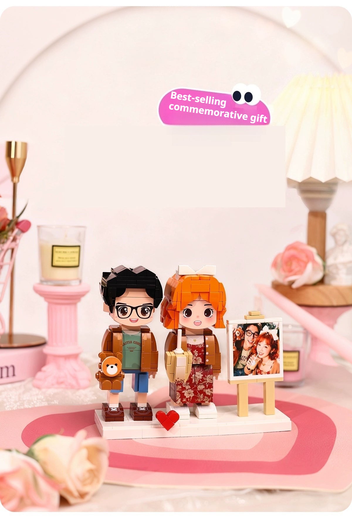 WOWLIDAY Photo Building Block Customization Portrait Christmas Gift for Couples DIY Handmade Birthday Gift