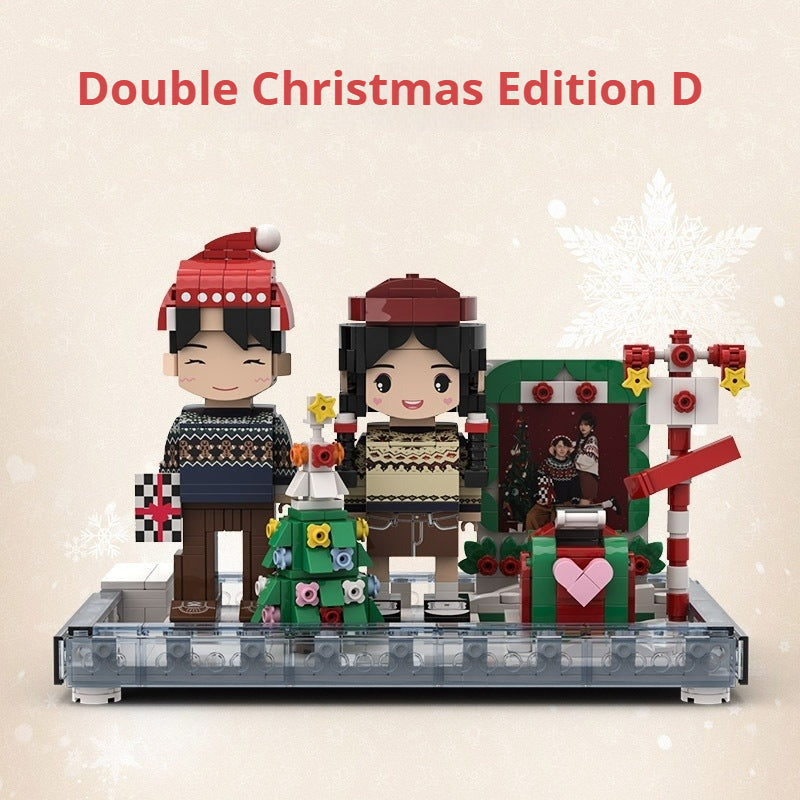 WOWLIDAY Christmas Photo Making Portrait, Building Blocks, Figurines, Couple Souvenirs