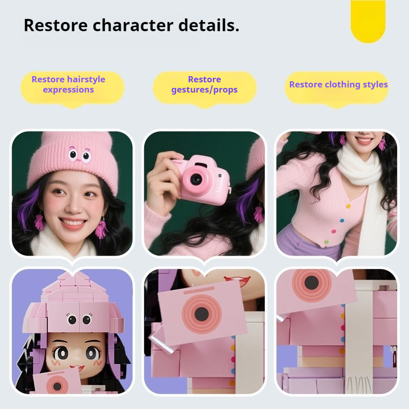 WOWLIDAY Christmas Doll Couple Custom Building Block Portrait Wedding Decoration Birthday Commemorative Handmade Gift for Girlfriend