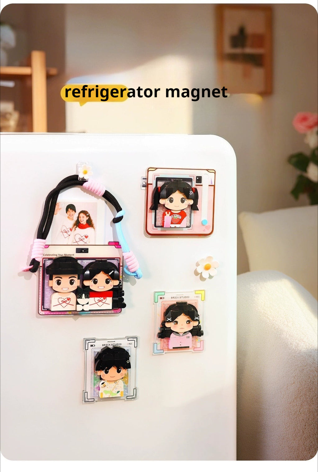 WOWLIDAY Christmas DIY Refrigerator Sticker Photo Customization Building Blocks Creative Birthday Gift Commemorative Day Gift