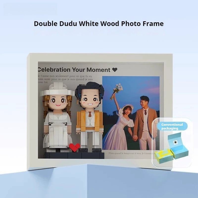 WOWLIDAY Couple Wedding Decoration Gift for Best Friends Wedding Photos Custom Building Blocks Portrait