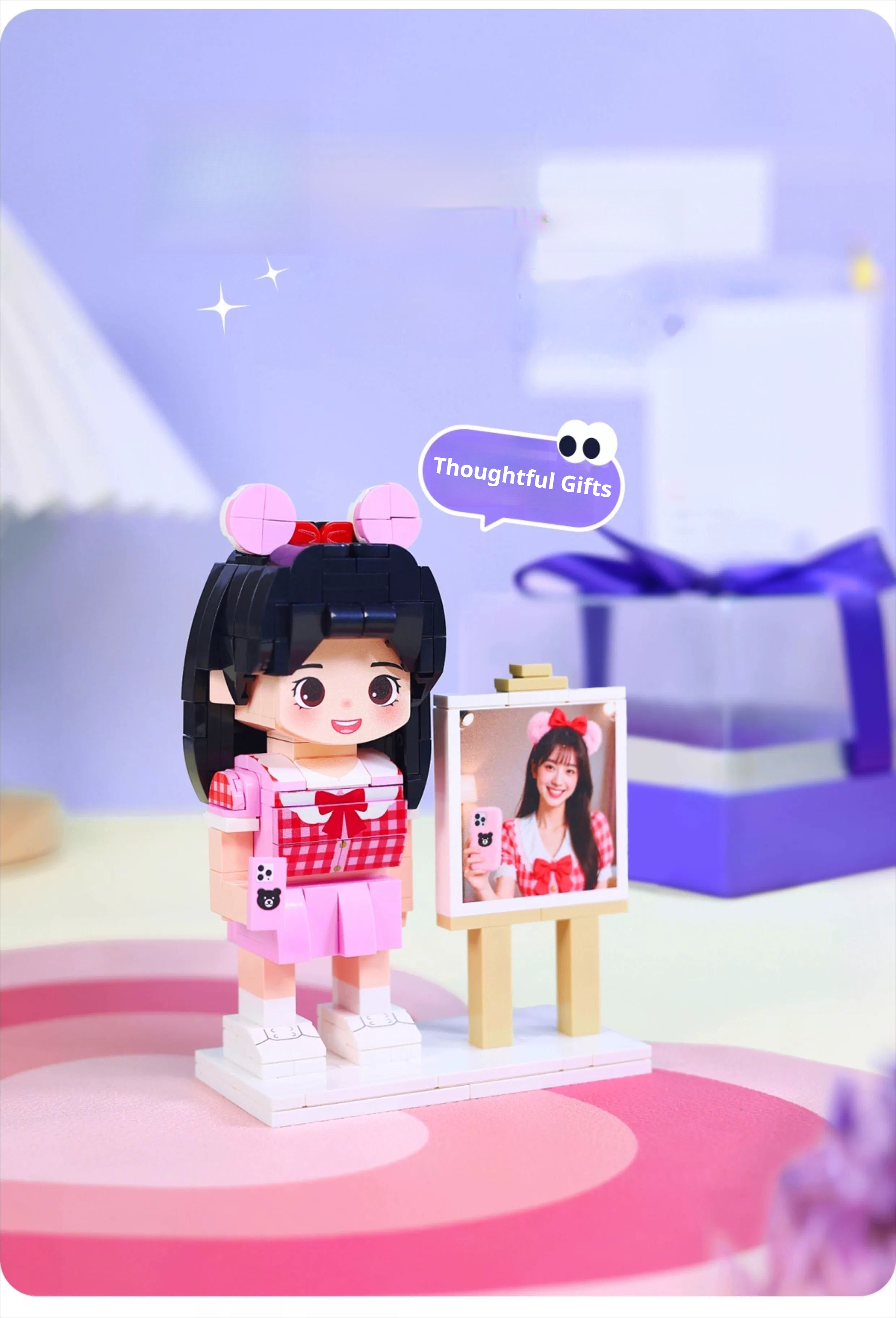 WOWLIDAY Photo Building Block Customization Portrait Christmas Gift for Couples DIY Handmade Birthday Gift