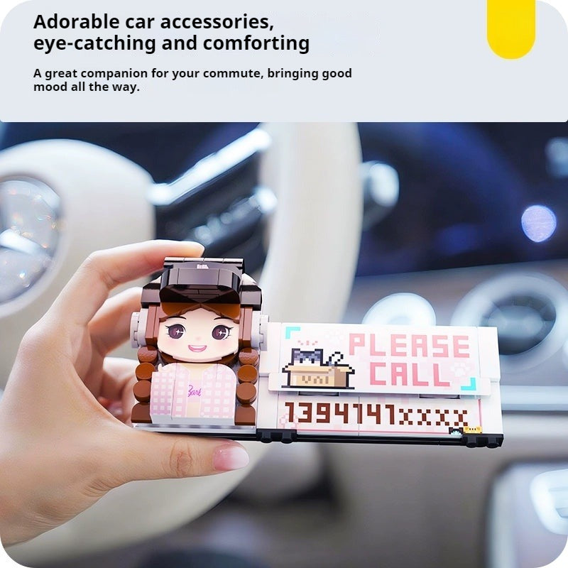 WOWLIDY Photo Customization Building Blocks Moving Parking Number Plates Decoration Surprise Commemorative Birthday Gift
