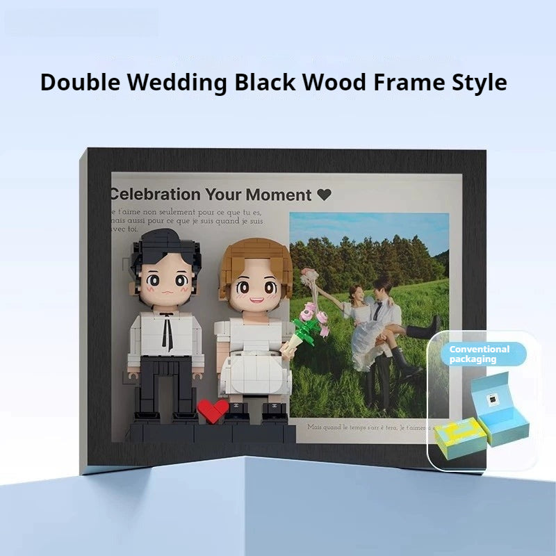 WOWLIDAY Christmas Doll Couple Custom Building Block Portrait Wedding Decoration Birthday Commemorative Handmade Gift for Girlfriend