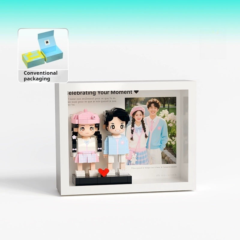 WOWLIDAY Photo Frame Christmas Photo Customization Portrait Building Blocks Couple Birthday DIY Handmade Gift for Girlfriend