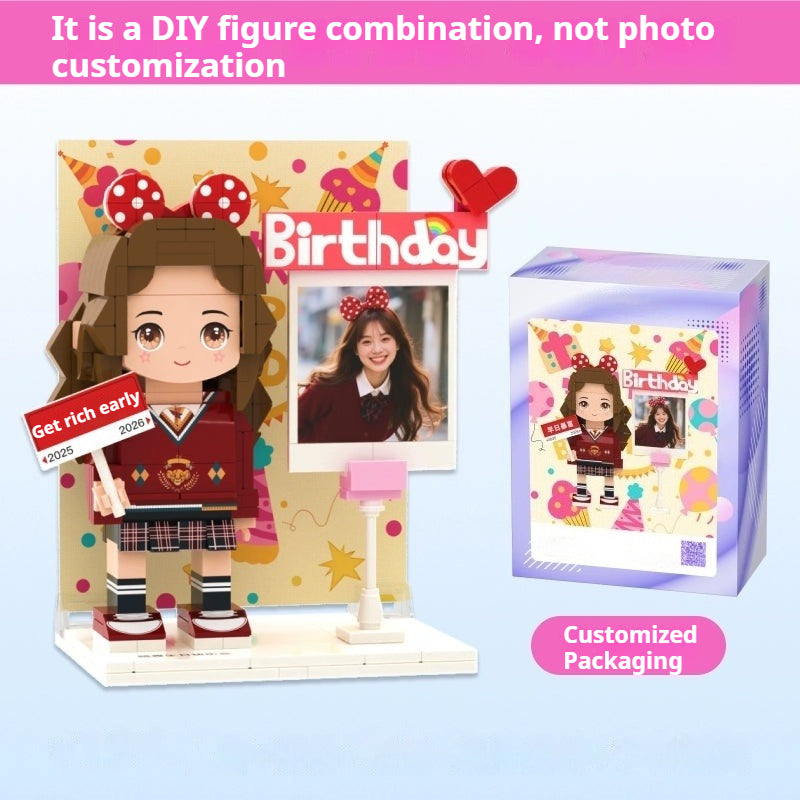 WOWLIDAY Christmas Birthday Gift Photo Customization Portrait Building Blocks Decoration Creative Handmade