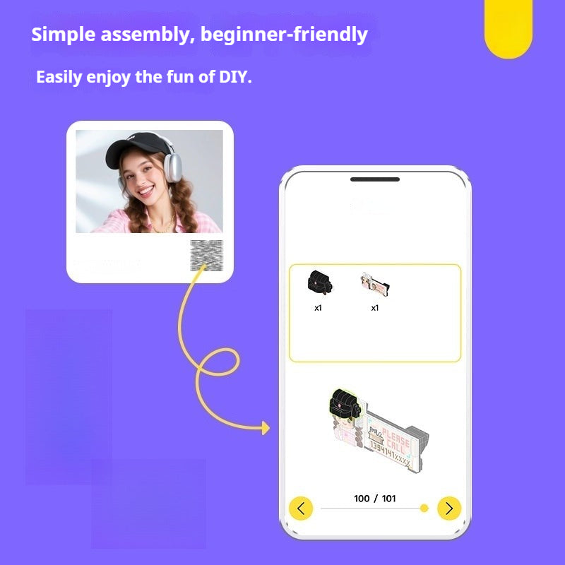 WOWLIDY Photo Customization Building Blocks Moving Parking Number Plates Decoration Surprise Commemorative Birthday Gift