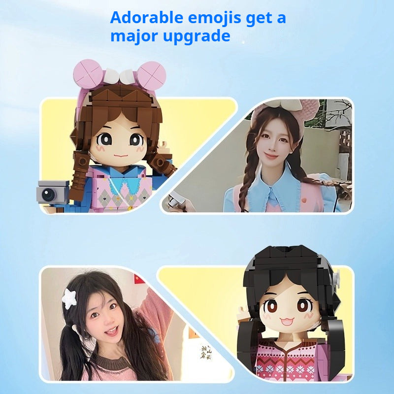 WOWLIDAY DIY Handmade Gift Photo Customization Building Block Portrait Handmade Couple Ornament Birthday Gift