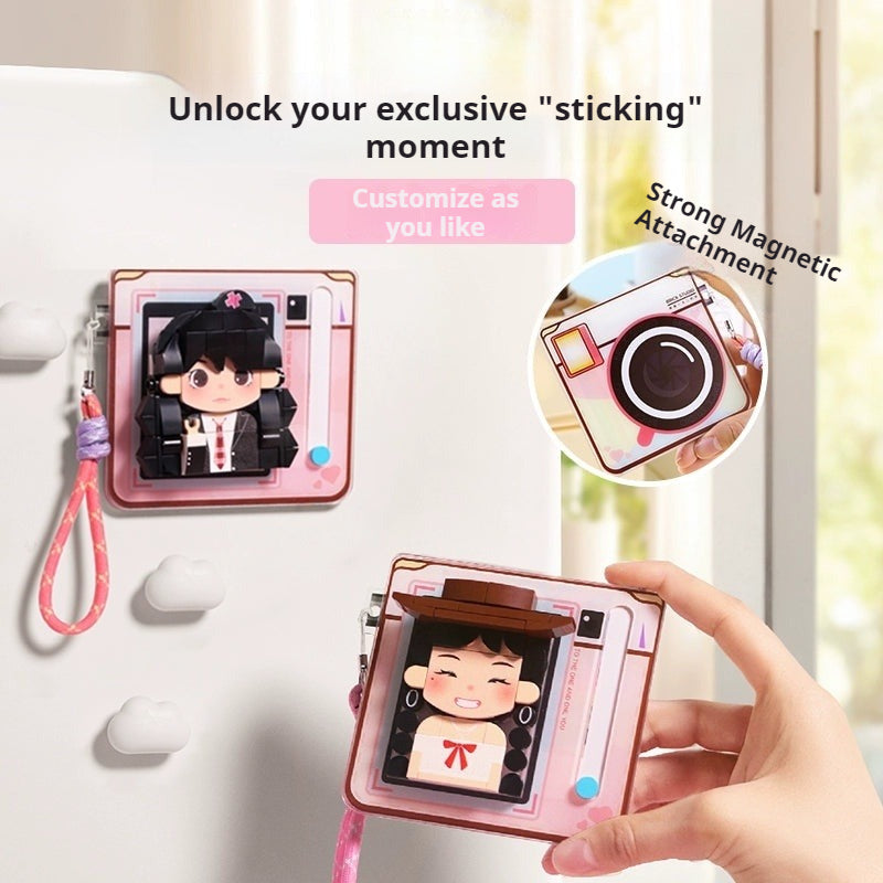 WOWLIDAY Photo Customization Building Block Model Birthday Gift Refrigerator Sticker Gift