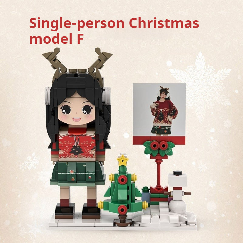 WOWLIDAY Christmas Photo Making Portrait, Building Blocks, Figurines, Couple Souvenirs