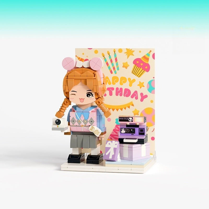 WOWLIDAY DIY Trendy Building Block Figurine, Birthday Gift Commemoration