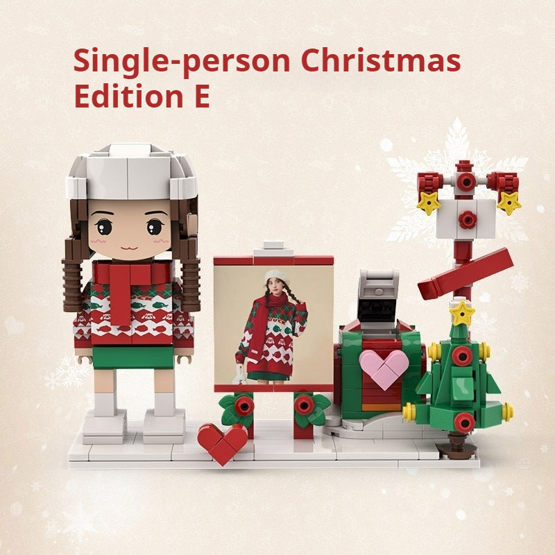 WOWLIDAY Christmas Photo Making Portrait, Building Blocks, Figurines, Couple Souvenirs
