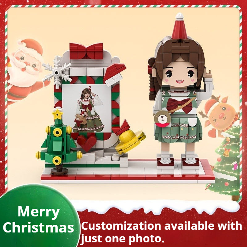 WOWLIDAY Christmas Photo Making Portrait, Building Blocks, Figurines, Couple Souvenirs