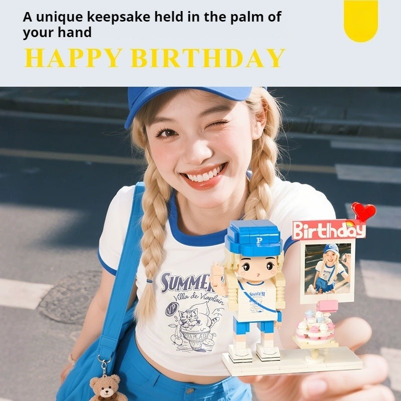 WOWLIDAY Christmas Birthday Gift Photo Customization Portrait Building Blocks Decoration Creative Handmade