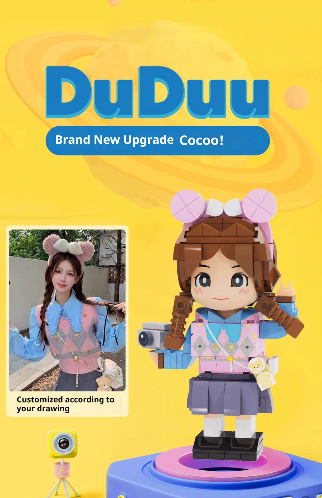 WOWLIDAY DIY Handmade Gift Photo Customization Building Block Portrait Handmade Couple Ornament Birthday Gift