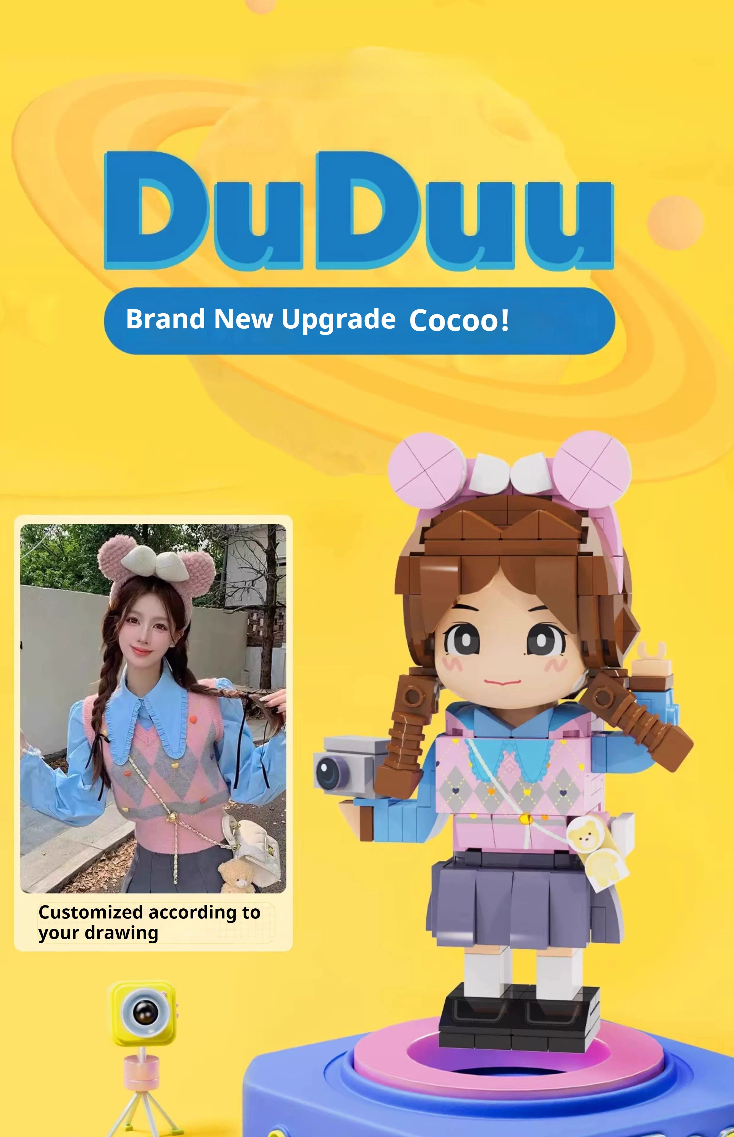 WOWLIDAY DIY Handmade Gift Photo Customization Building Block Portrait Handmade Couple Ornament Birthday Gift