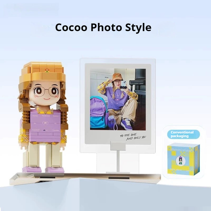 WOWLIDAY DIY Handmade Gift Photo Customization Building Block Portrait Handmade Couple Ornament Birthday Gift