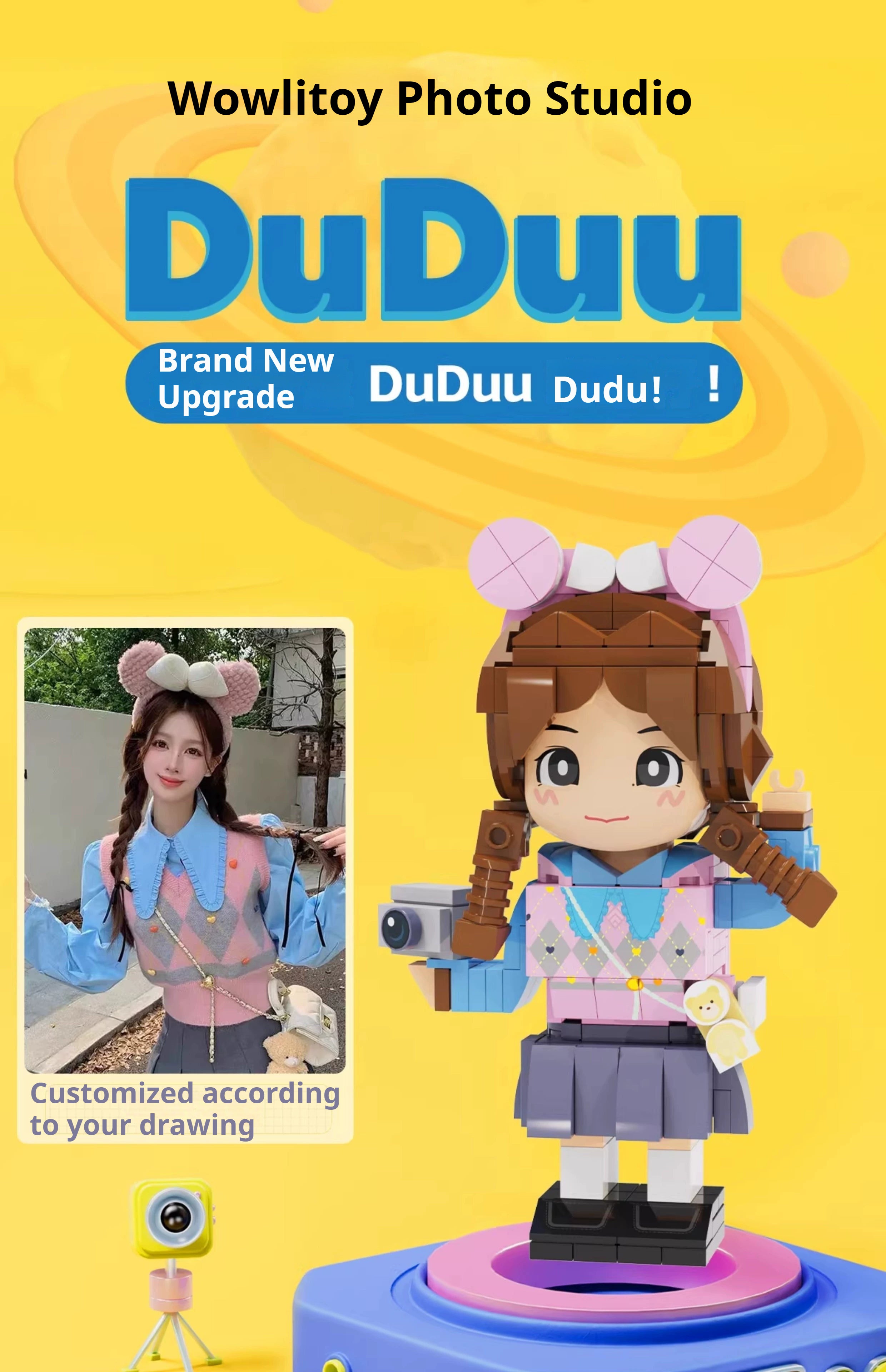 WOWLIDAY Photo Customization Portrait Building Block Birthday Gift Ornament Commemorative Toy Figurine