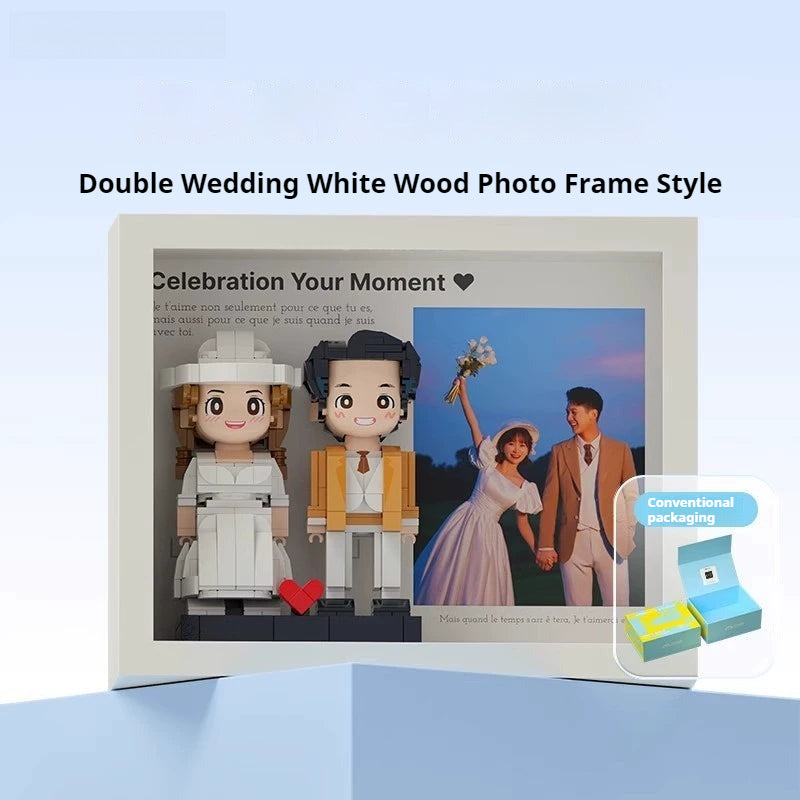 WOWLIDAY Photo Frame Christmas Photo Customization Portrait Building Blocks Couple Birthday DIY Handmade Gift for Girlfriend