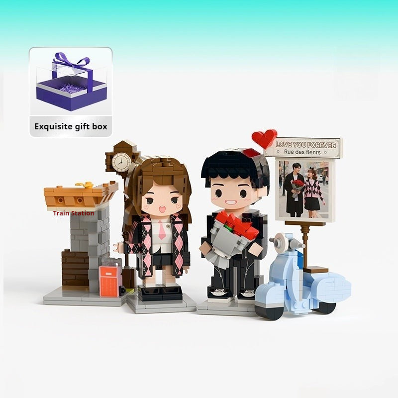 WOWLIDAY Couple Photo Customization Building Blocks Love Wedding Anniversary Birthday Gift