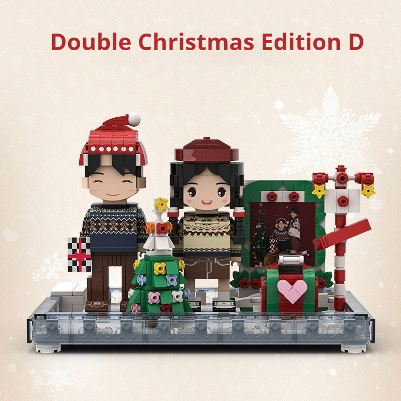WOWLIDAY Christmas Photo Making Portrait, Building Blocks, Figurines, Couple Souvenirs